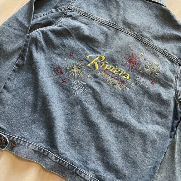 Vintage 90s Riviera Casino Las Vegas Denim Trucker Jean Jacket
Mens Medium - Picture 4 of 8